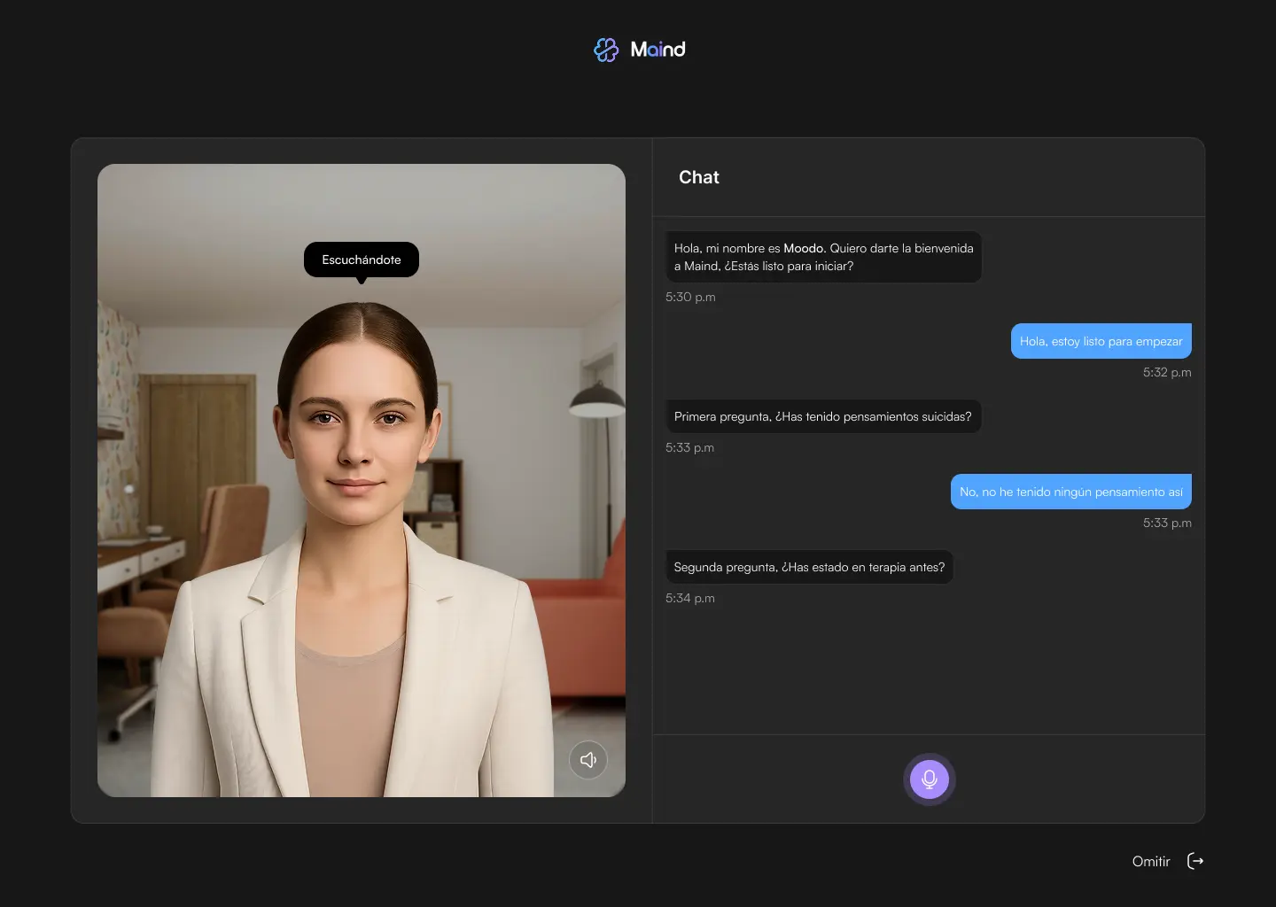 Maind onboarding chat